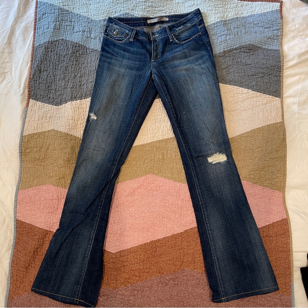Joe’s jeans flared blue distressed jeans - 27